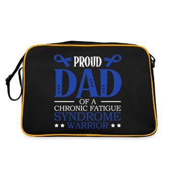 Stolzer Vater Eines Kriegers Mit Chronischem - Retro Tasche - Schwarz/Gold - Hinten