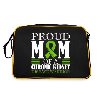 Proud mother of a warrior with chronic - Retro Bag - black/gold - Back