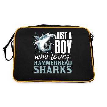 Animal Requin Créatures marines Garçons Cadeau Requin-marteau - Sac Retro - noir/or - Dos
