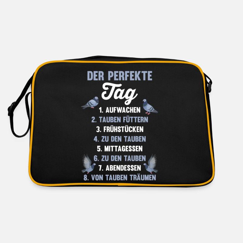 Taubenzüchter Brieftaube Tauben - Retro Tasche - Schwarz/Gold
