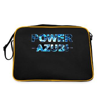 POWER AZUBI - der Auszubildende der Gas gibt Humor - Retro Tasche - Schwarz/Gold - Hinten