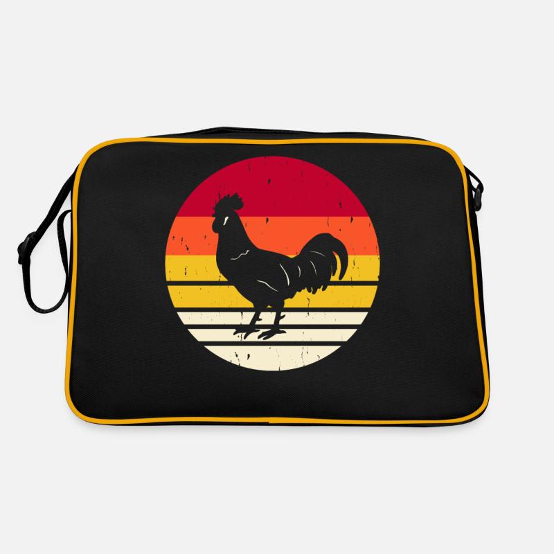 Huhn - Retro Tasche - Schwarz/Gold