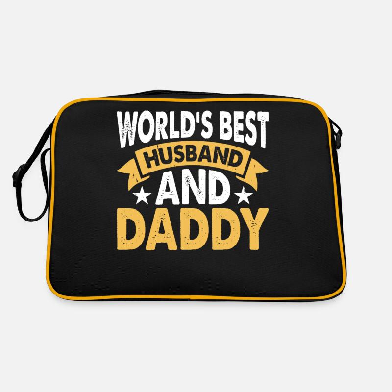 Bester Papa Ehemann - Retro Tasche - Schwarz/Gold
