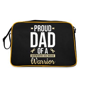 Proud father of a warrior with degenerative - Retro Bag - black/gold - Back