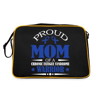 Stolze Mutter Eines Kriegers Mit Chronischem - Retro Tasche - Schwarz/Gold - Hinten