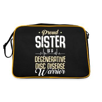 Proud sister of a warrior with degenerative - Retro Bag - black/gold - Back