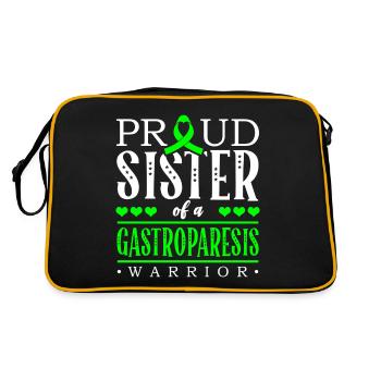 Proud sister of a gastroparesis warrior - Retro Bag - black/gold - Back