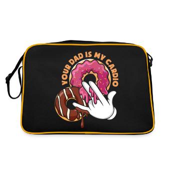 Dein Vater ist mein Cardio - Retro Tasche - Schwarz/Gold - Hinten