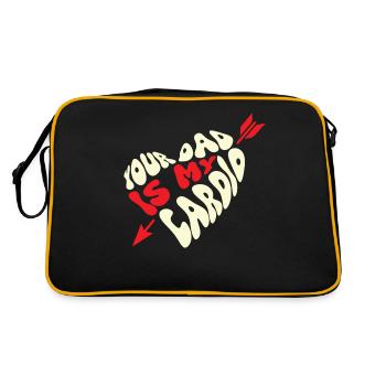 Dein Vater ist mein Cardio - Retro Tasche - Schwarz/Gold - Hinten