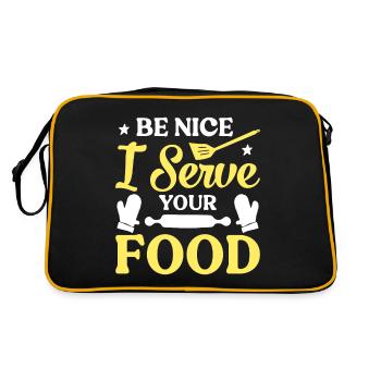 Soyez gentil, je vais servir votre nourriture - Sac Retro - noir/or - Dos