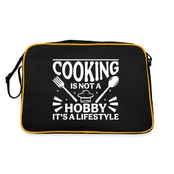 Cuisiner n’est pas un passe-temps, mais un style de vie - Sac Retro - noir/or - Dos