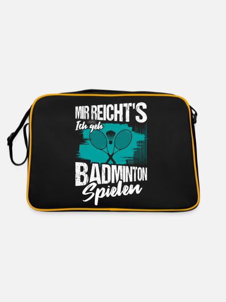 Mir reicht's Ich geh Badminton spielen Federball S - Retro Tasche - Schwarz/Gold