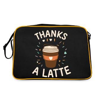 Thanks A Latte - Retro Tasche - Schwarz/Gold - Hinten