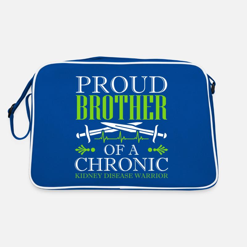 Stolzer Bruder Eines Kriegers Mit Chronischer Retro Tasche