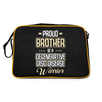 Proud brother of a warrior with degenerative - Retro Bag - black/gold - Back