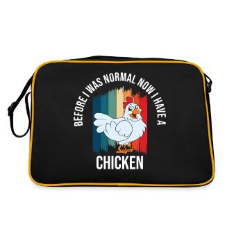 Funny Chicken Saying Chicken - Retro Bag - black/gold - Back