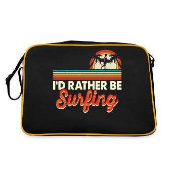 Surfer Surfen - Retro Tasche - Schwarz/Gold - Hinten
