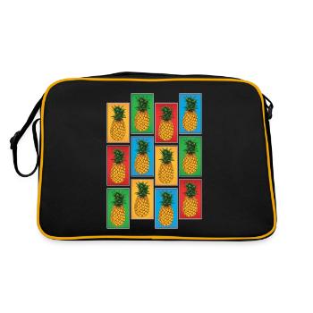 Exotic Fruit Fruit Gift Pop Art Pineapple - Retro Bag - black/gold - Back