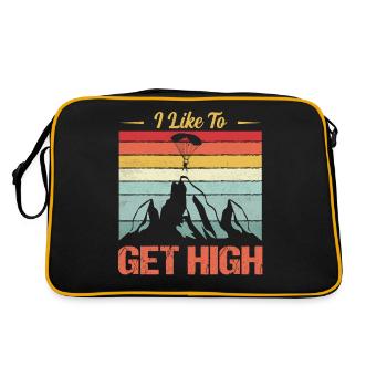 I Like To Get High Skydiver Skydiving - Retro Bag - black/gold - Back