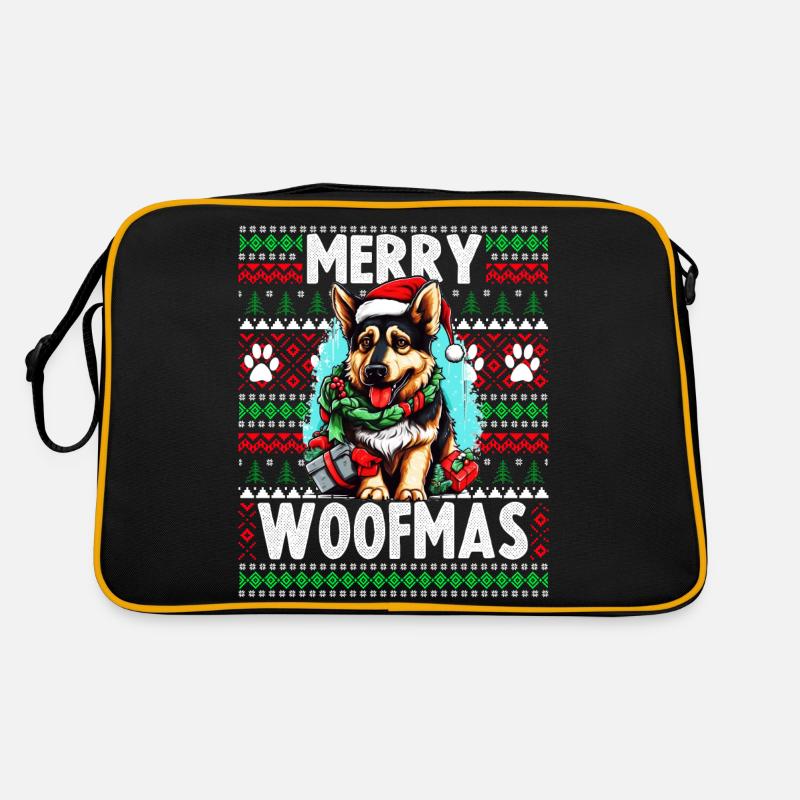 Drôle de conception de Noël de chien de berger allemand - Merry Sac Retro