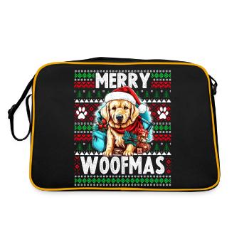 Hässlicher Weihnachtspullover Golden Retriever Hund - Hund - Retro Tasche - Schwarz/Gold - Hinten