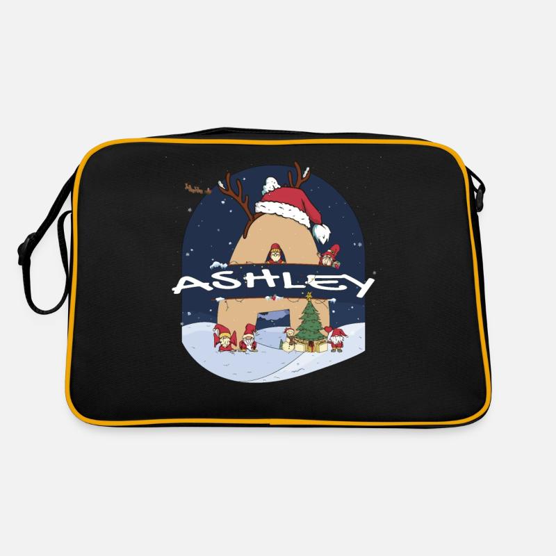 Génial Ashley Name w Santa Hat dans le thème de Noël Sac Retro