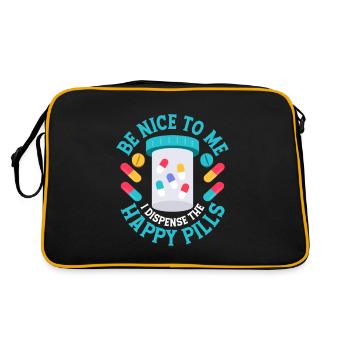 Sois gentil avec moi Je distribue la pharmacie Happy Pills - Sac Retro - noir/or - Dos