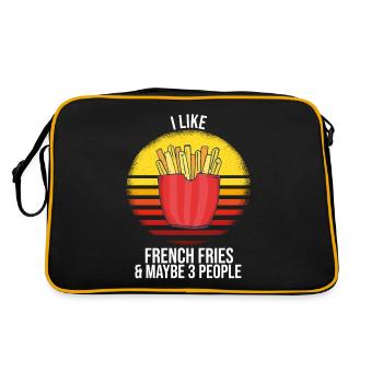 Lustige Pommes Lustig French Fries - Retro Tasche - Schwarz/Gold - Hinten