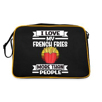 Lustige Pommes Lustig French Fries - Retro Tasche - Schwarz/Gold - Hinten