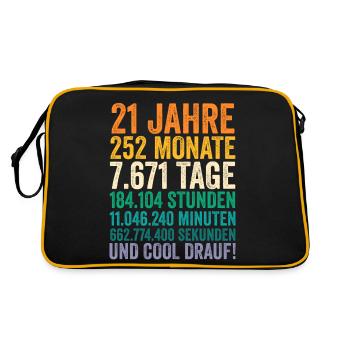 21 Jahre Einundzwanzigster Geburtstag - Retro Tasche - Schwarz/Gold - Hinten