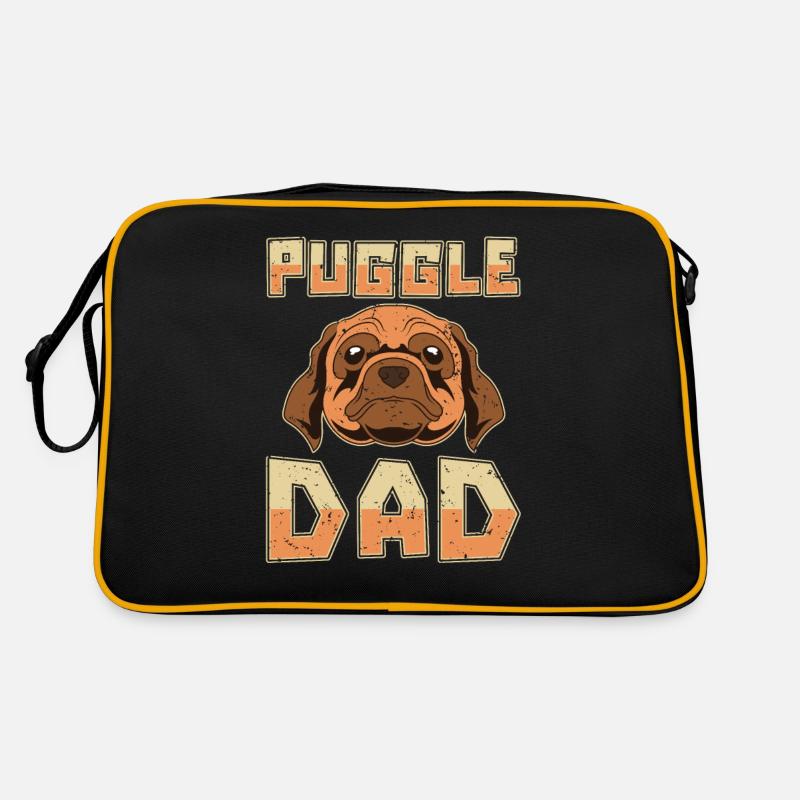 Puggle Papa Hunde Vatertag Geschenk Puggle Retro Tasche