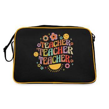 Journée des enseignants hippies drôles de retour à l’école - Sac Retro - noir/or - Dos