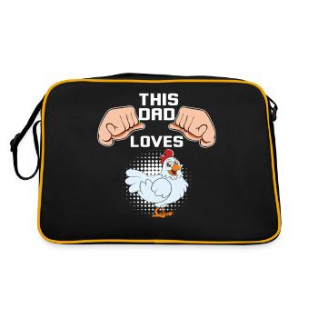 Funny Chicken Saying Chicken - Retro Bag - black/gold - Back