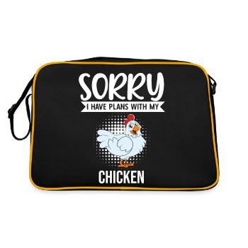 Funny Chicken Saying Chicken - Retro Bag - black/gold - Back