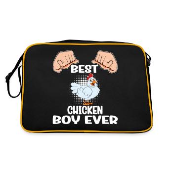 Funny Chicken Saying Chicken - Retro Bag - black/gold - Back