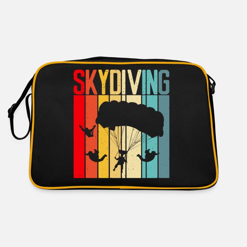 Skydiving - Retro Tasche - Schwarz/Gold