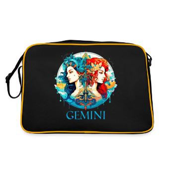 Portez votre signe du zodiaque astrologique avec fierté: Gémeaux - Sac Retro - noir/or - Dos