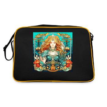 Horoscope Zodiac Graphic - Zodiac Sign Libra - Retro Bag - black/gold - Back