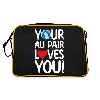 Au Pair Girl Kindergarten Nanny - Retro Bag - black/gold - Back