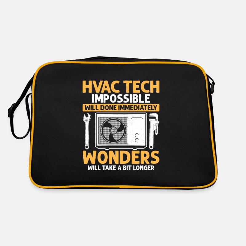 HVAC Tech Impossible Will Done Installer Technicia Retro Tasche