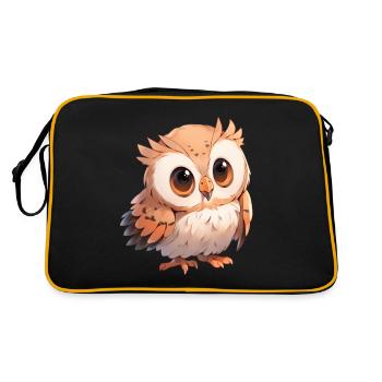 Eule - Retro Tasche - Schwarz/Gold - Hinten