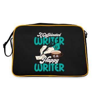 A Caffeinated Writer Is A Happy Writer Book Novel - Retro Bag - black/gold - Back