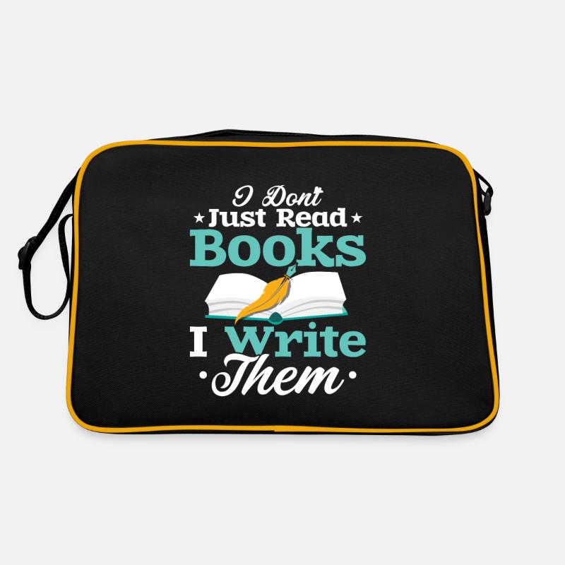 I Don't Just Read Books I Write Them Author Writer - Retro Tasche - Schwarz/Gold