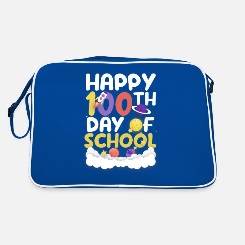 Joyeux 100e jour d’école Space Planet Funny Sac Retro