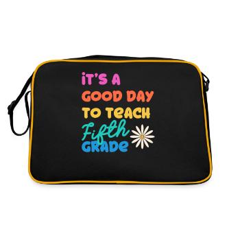 C’est une bonne journée pour enseigner en cinquième année en 5e année. Schullehre - Sac Retro - noir/or - Dos