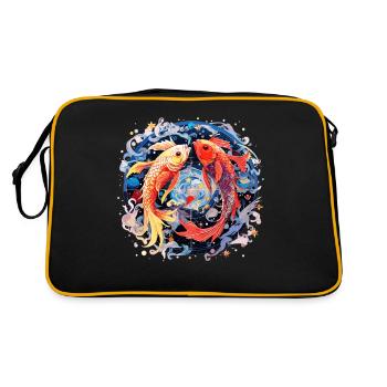 Horoscope Zodiac Graphic - Zodiac Sign Pisces - Retro Bag - black/gold - Back