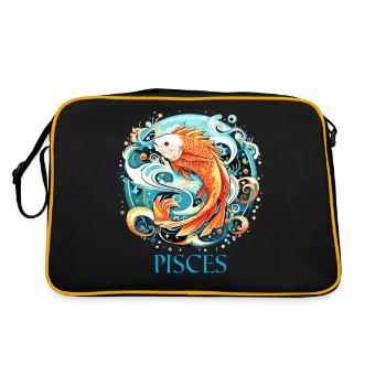 Pisces Astrology Zodiac Design - Cool Pisces - Retro Bag - black/gold - Back