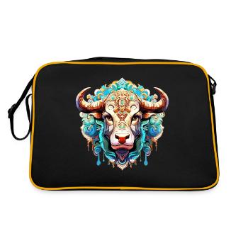 Graphique de l’horoscope du zodiaque - Signe du zodiaque Taureau - Sac Retro - noir/or - Dos