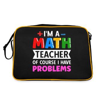 professeur de mathématiques disant mathématicien - Sac Retro - noir/or - Dos