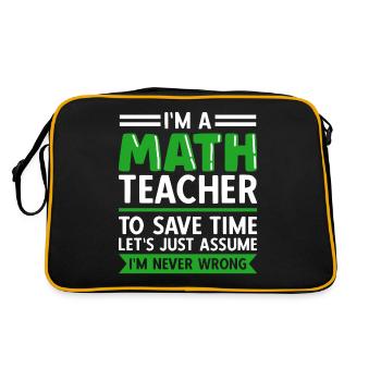 professeur de mathématiques disant mathématicien - Sac Retro - noir/or - Dos